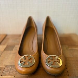 Tory Burch Leather Wedge Pumps